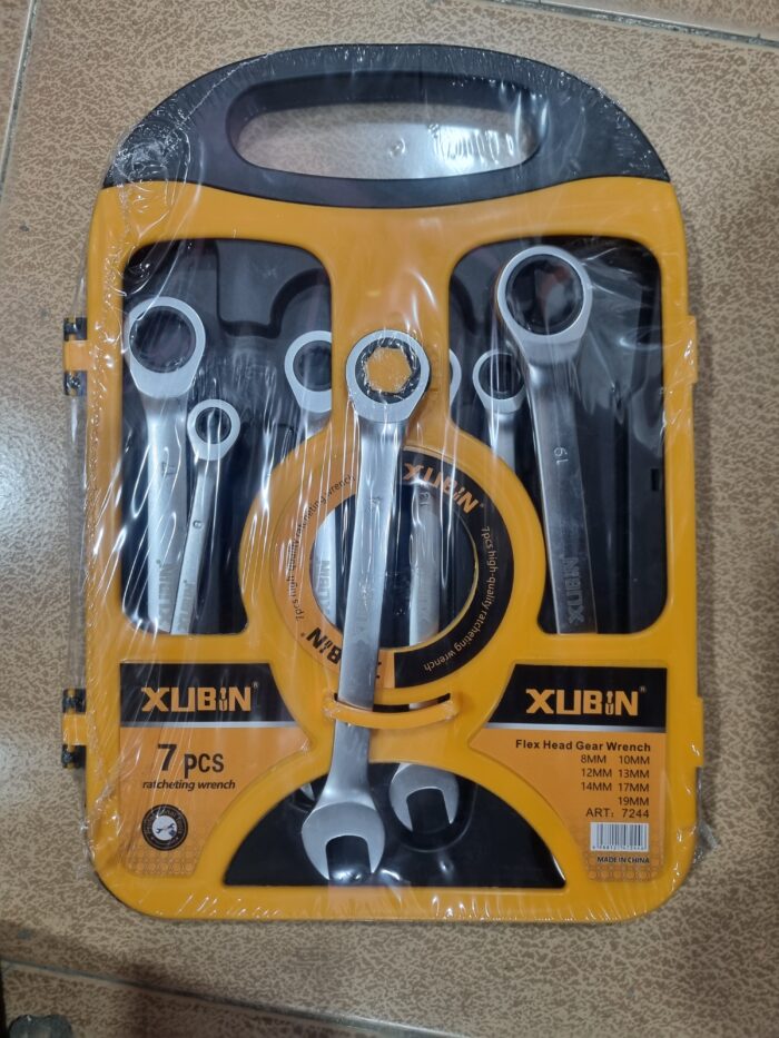 20251018_185718 ست ۷ عددی آچار یک سر تخت، یک سر رینگ جغجغهای سر متحرک ژوبین (XUBIN) - تصویر 1