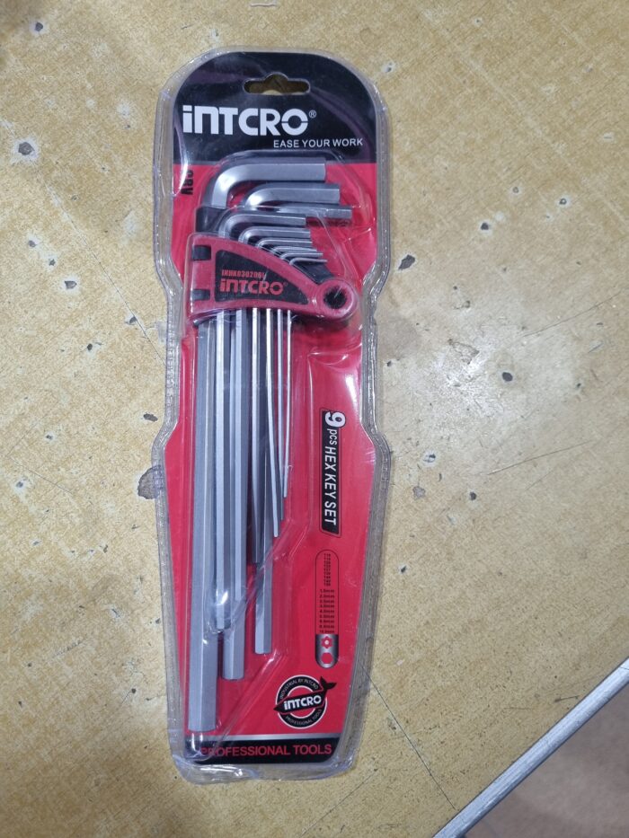 20251028_202733 ست آچار آلن ۹ عددی شش گوش (۶ ضلعی) برند اینتکرو (Intcro) - تصویر 1